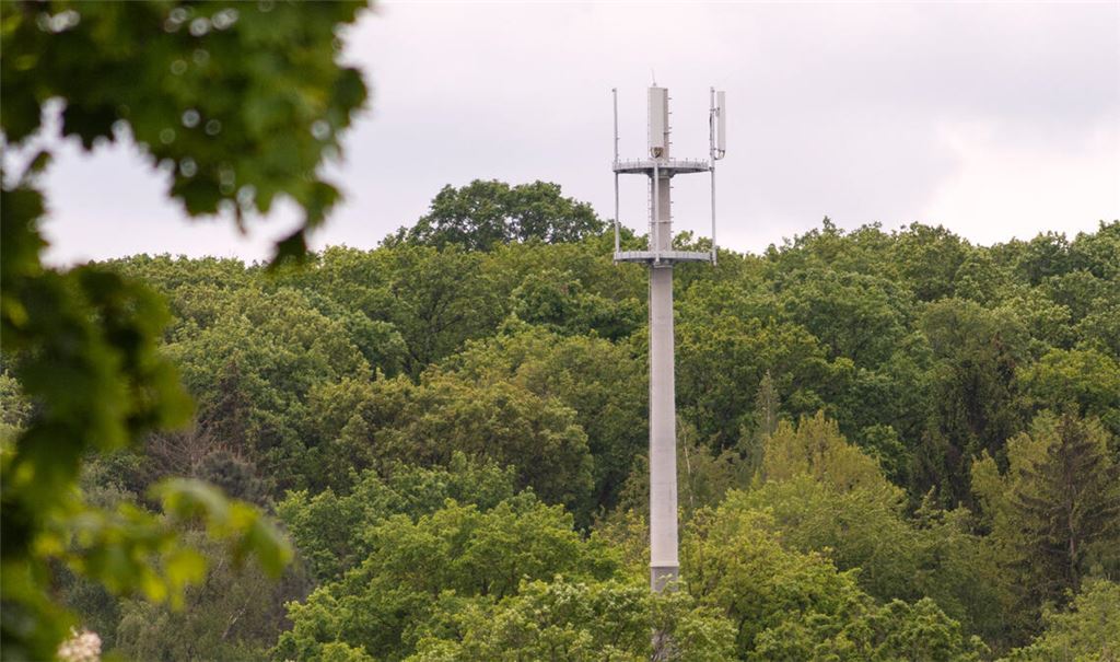 Der neue Mobilfunkmast auf dem Burgberg bei Enzberg. Foto: Fotomoment