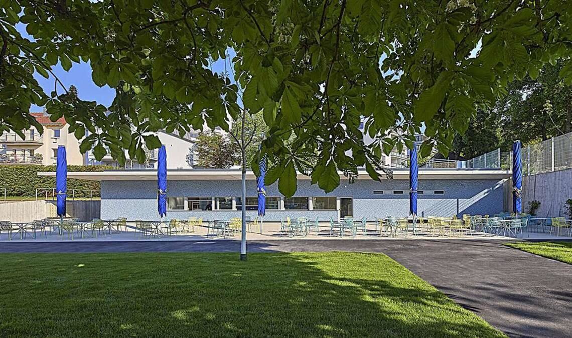 Der neue Pavillon im Garten des Stuttgarter  Bad Berg wird während der Reparaturarbeiten geöffnet haben.