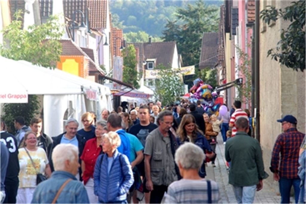 Dichtes Gedränge bei einem früheren Mühlacker Straßenfest. In diesem Jahr wird es jedoch nicht an der Waldenserstraße in Dürrmenz stattfinden. Archivfoto: Stahlfeld
