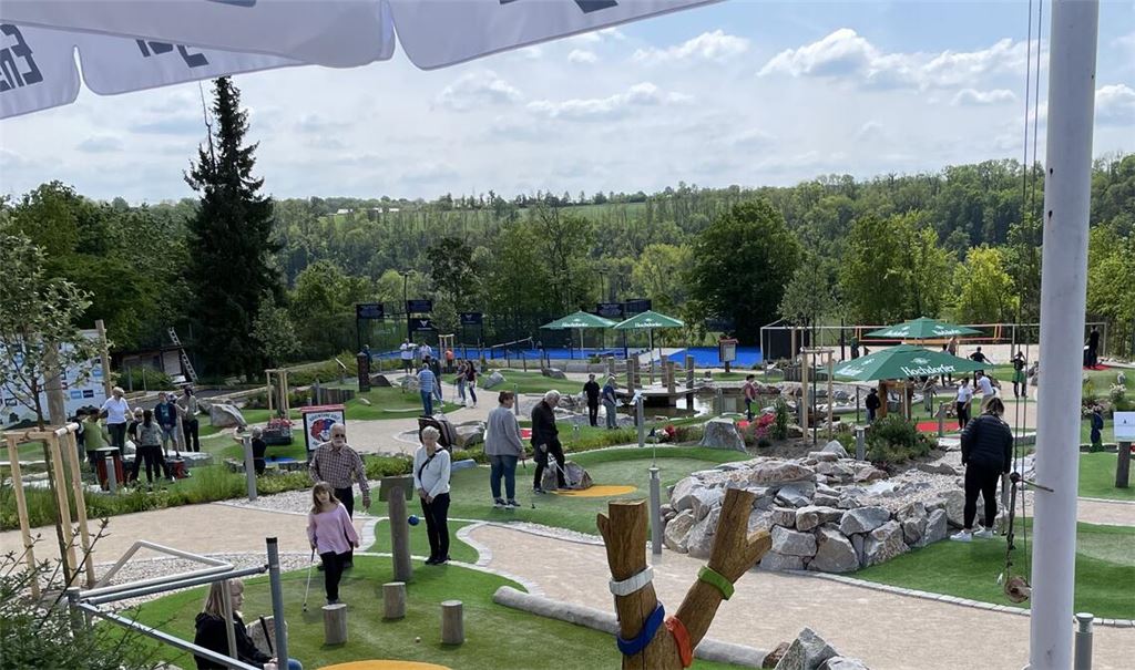 Die Adventure-Golf-Anlage des TV Vaihingen öffnet an diesem Samstag. Foto: Arning