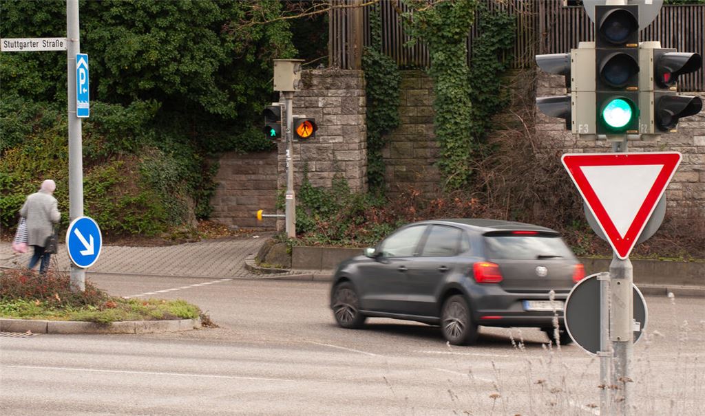Die Ampel oberhalb der Kelter in Mühlacker. Foto: Archiv