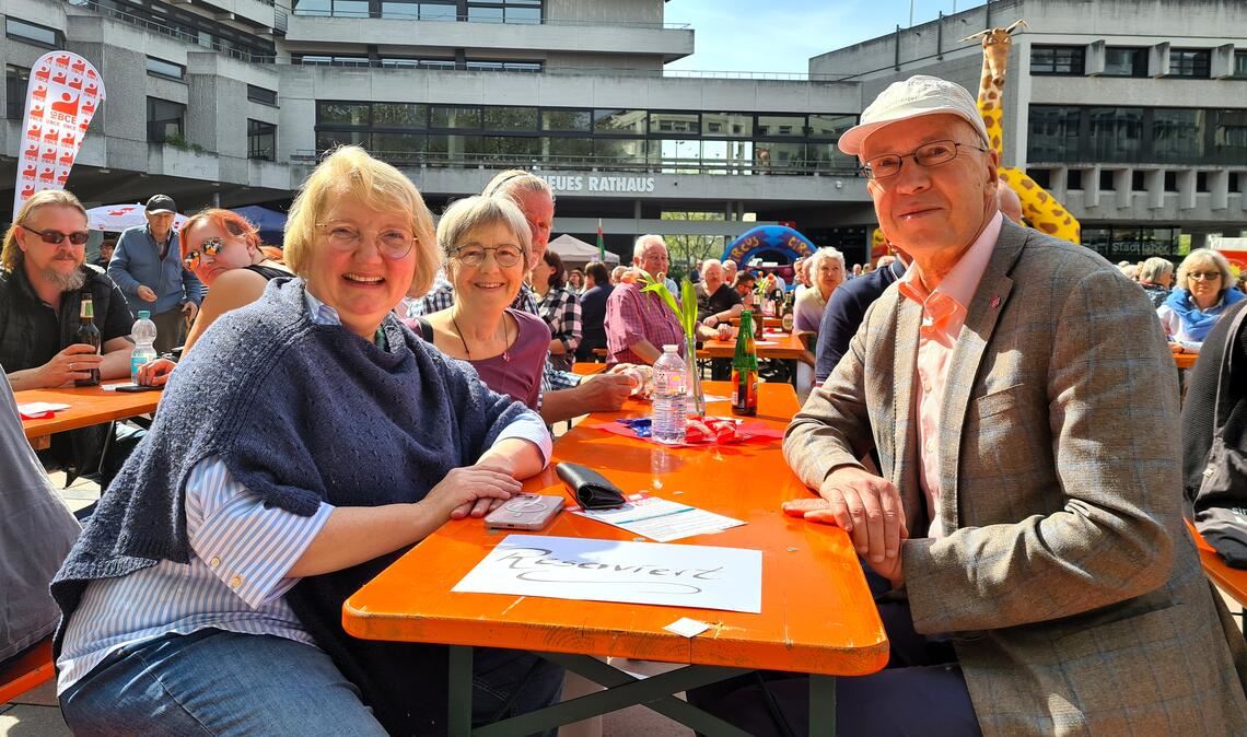 Die Ampel vereint: Katja Mast (li.), Stefanie Seemann und Frank Fillbrunn (FDP). Fotos: Peche