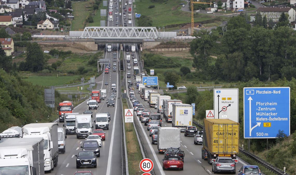 Die Anschlussstelle Pforzheim-Ost ist seit Jahren eine Großbaustelle. Symbolfoto: Archiv