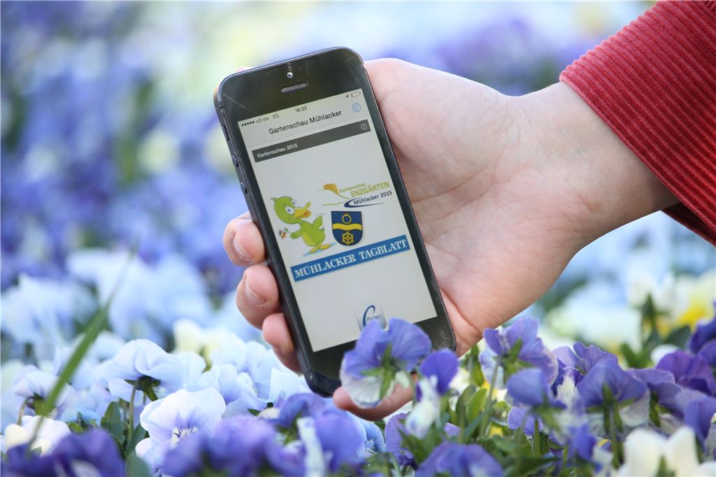 Die App „Gartenschau Mühlacker“ steht ab sofort zum Download bereit.  Foto: Huber