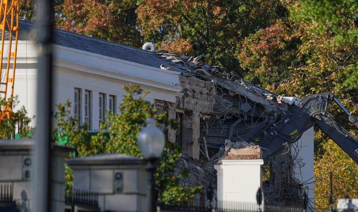 Die Bauarbeiten am Weißen Haus haben begonnen.