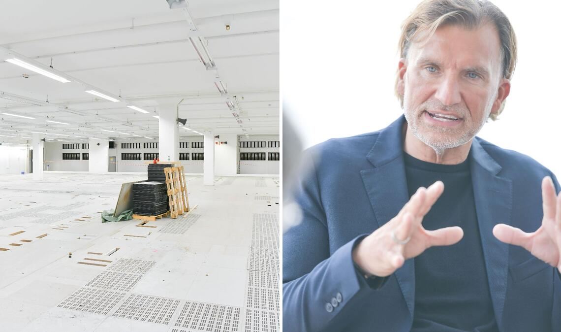 Die Baustelle des neuen Datencenters in Stuttgart-Möhringen. Nexspace-Chef Christian Zipp: „Es ist heute unabdingbar, vertrauliche Daten  in der eigenen Umgebung unterzubringen.“