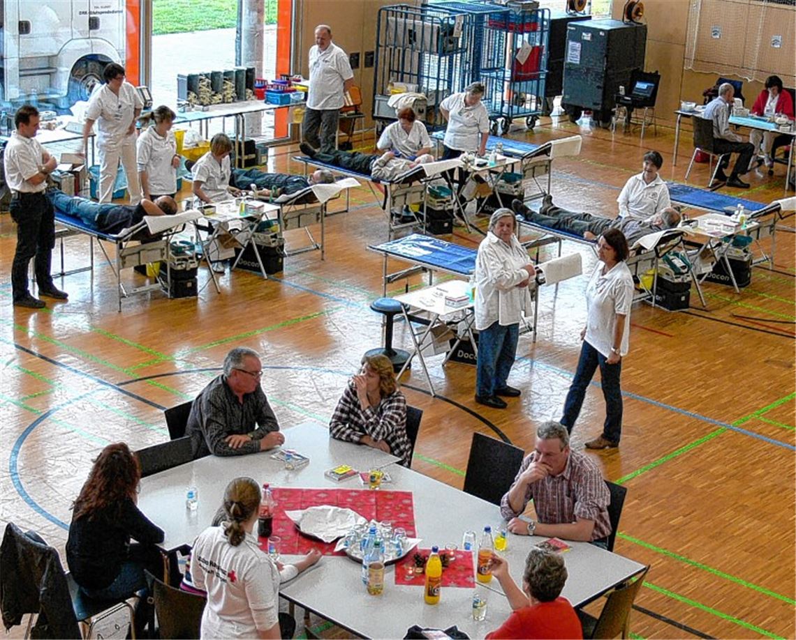 Die Blutspendeaktion stößt auf große Resonanz.