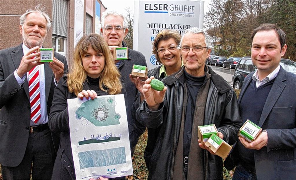 Die Bürgerstiftung stellt ihre Pläne für ein grünes Bürgerforum vor (v. li.): Wolf-Dieter Fuchslocher, Tanja Gerst, Frank Händle, Ursula Schaier, Kurt Tassotti und Jochen Sämann. Fotos. Goertz