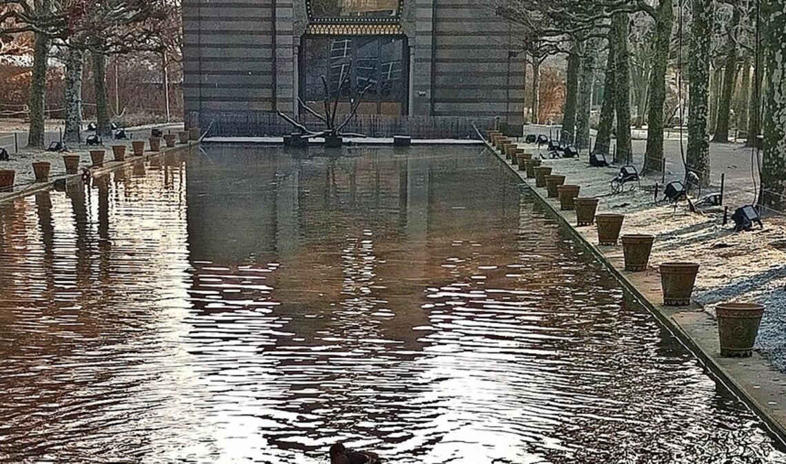 Die Damaszenerhalle am Langen See in der Wilhelma soll bis 2028 saniert sein. Sie ist derzeit geschlossen.