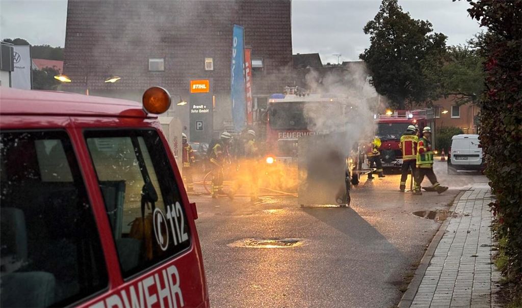 Die Feuerwehr ist in Wiernsheim bei zwei Containerbränden gefordert. Fotos: privat