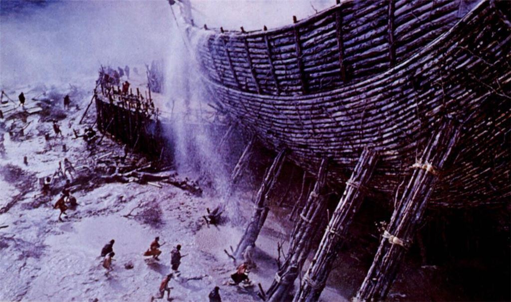 Die Flut beginnt: Szene aus dem US-Historienfilm „Die Bibel“ aus dem Jahr 1966.