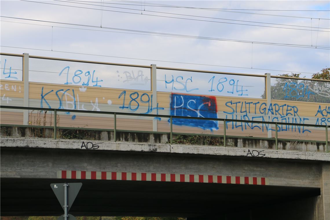 Die Graffiti an der Ötisheimer Straße wurden mittlerweile bei einem Einsatz des Anti-Graffiti-Mobil entfernt. Foto: Mammel