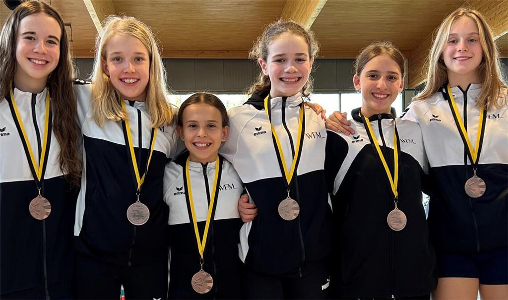 Die Jugend-C-Mädchenmannschaft mit Leni Kreutel, Freya Schwarz, Livia Teifke, Amelie Strauß, Leah März und Franziska Wied (v.li.).