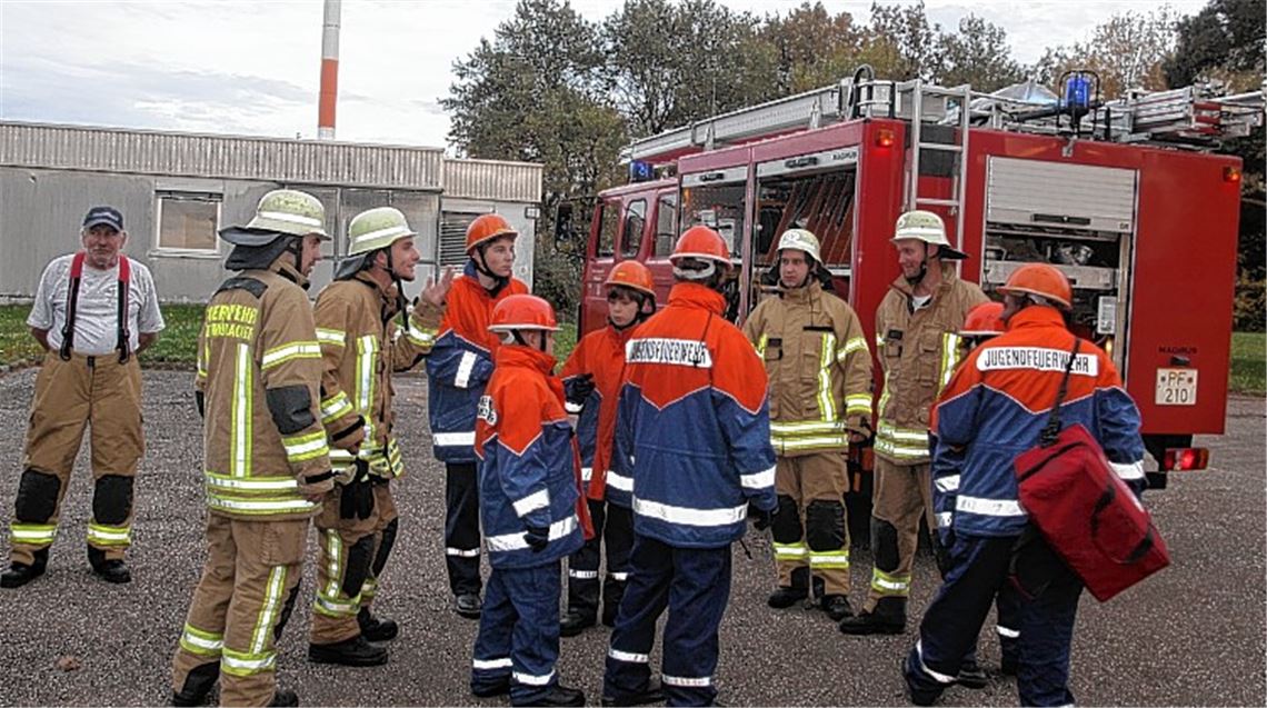 Die Kinder und Jugendlichen üben auf dem SWR-Gelände den Feuerwehr-Ernstfall.