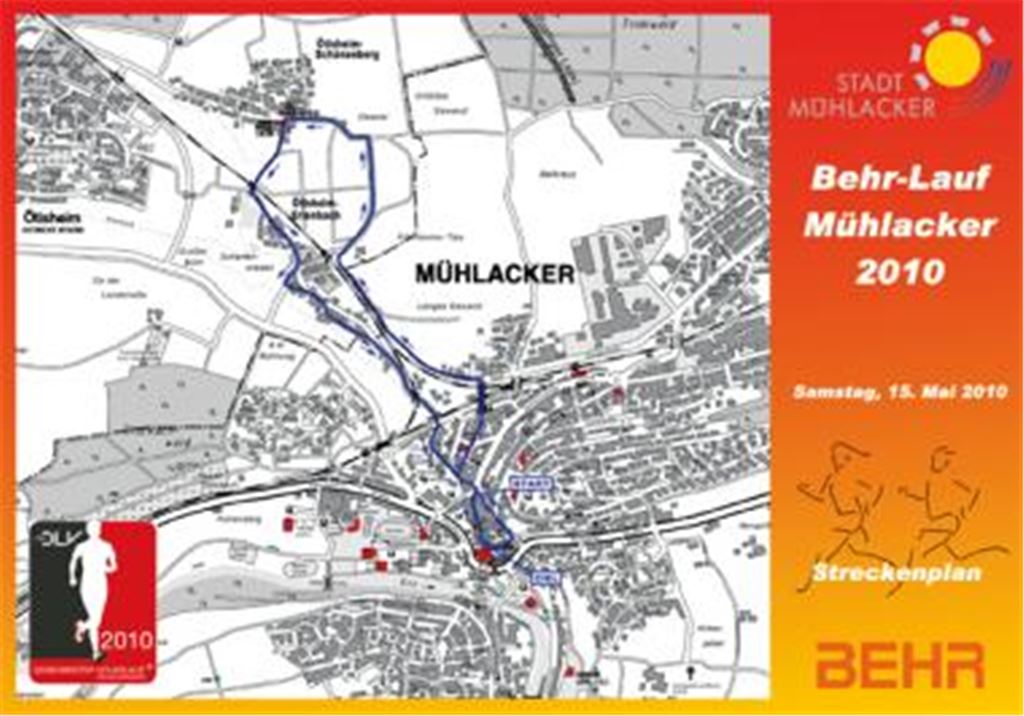 Die Laufstecke von Mühlacker nach Schönenberg und zurück ist vielen aus den Vorjahren bekannt. Grafik: Firma Behr