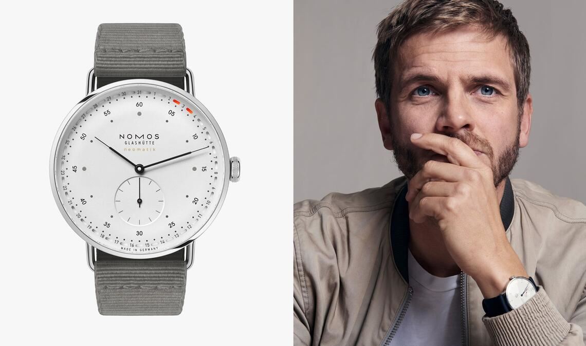 Die Metro von Nomos Glashütte ist beispielhaft für eine Armbanduhr mit klarer Formensprache und Typographie.