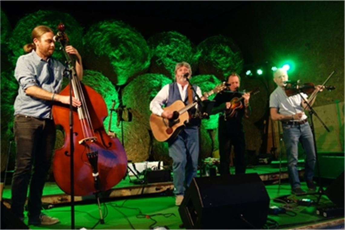 Die Paul Daly Band ist unter anderem bei den Irish Folk Nights regelmäßig zu Gast, ist in der Region also keine Unbekannte. Auch bei der zweiten Auflage von „Folk on Farm“ sorgt die Gruppe für ausgelassene Stimmung. Fotos: Bastian