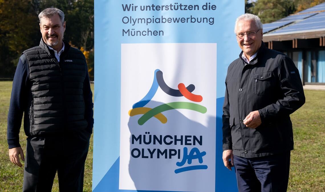 Die Politik, etwa Ministerpräsident Markus Söder (links) und Innenminister Joachim Herrmann (rechts), sind für Olympia. (Archivfoto)