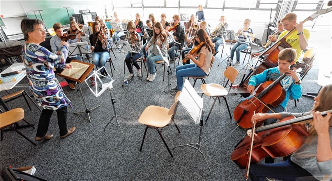 Die Proben für das Konzert des THG-Orchesters laufen auf Hochtouren. Am kommenden Mittwoch präsentieren sich die jungen Musiker im Mühlehof.