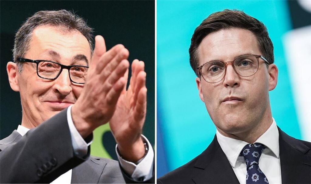 Die Prognosen um 18 Uhr sehen die Grünen mit Spitzenkandidat Cem Özdemir (links) vor der CDU und Manuel Hagel. (Archivfotos)