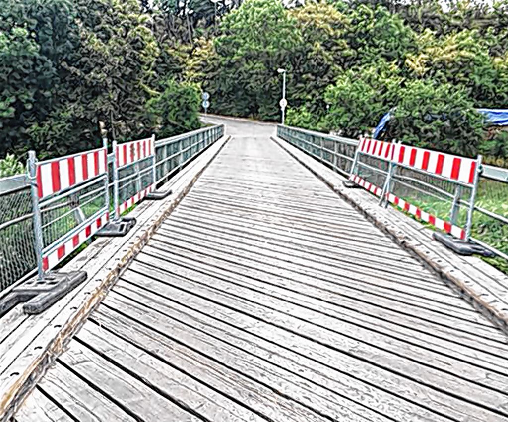 Die Reparatur des kaputten Geländers der Enzbrücke dauert dem Mühlhäuser Stadtrat Wolfgang Schreiber viel zu lange.privat