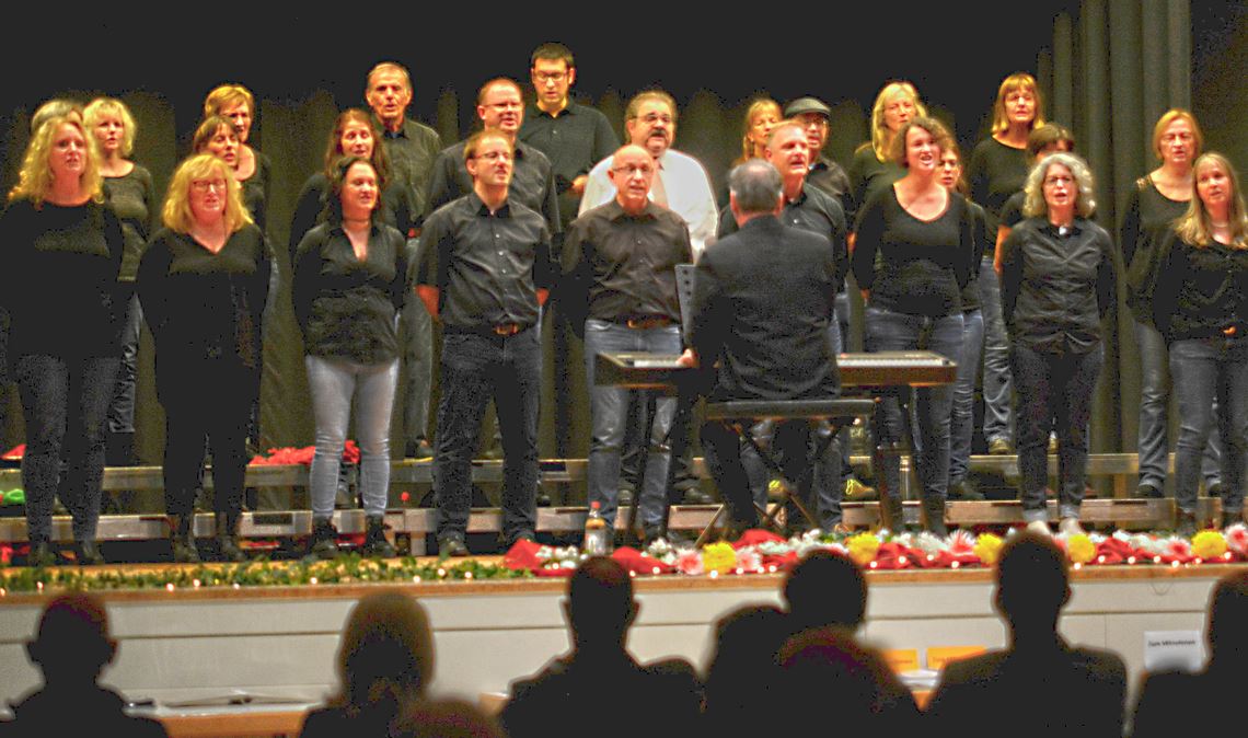 Die Sängerinnen und Sänger des Jungen Chors „Ton-Art“ beeindrucken beim Jubiläumsabend im Uhlandbau unter der Leitung von Martin Falk nachhaltig.Foto: Stahlfeld