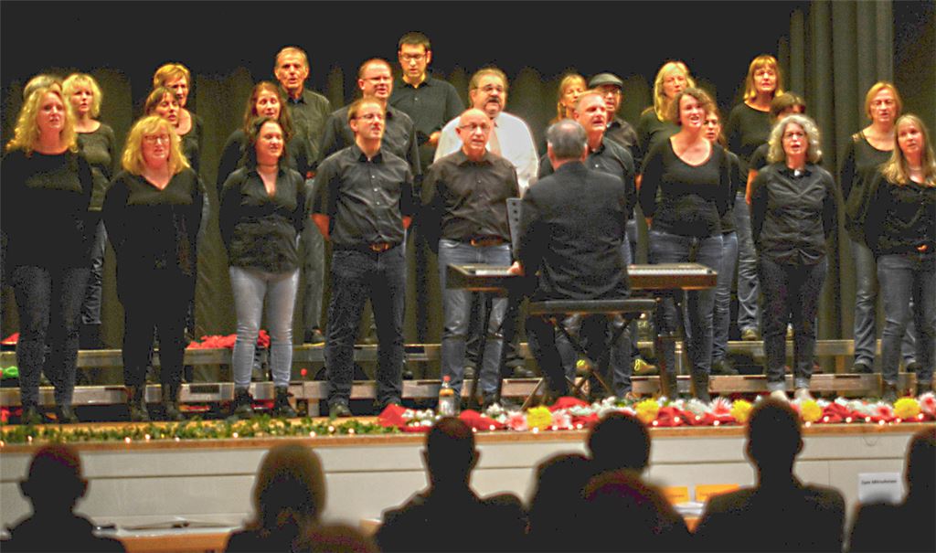 Die Sängerinnen und Sänger des Jungen Chors „Ton-Art“ beeindrucken beim Jubiläumsabend im Uhlandbau unter der Leitung von Martin Falk nachhaltig.Foto: Stahlfeld