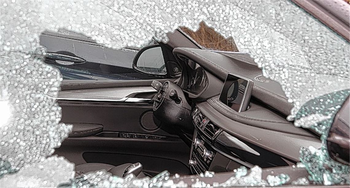 Die Scheibe ist zertrümmert und das Lenkrad gestohlen. Foto: Sadler