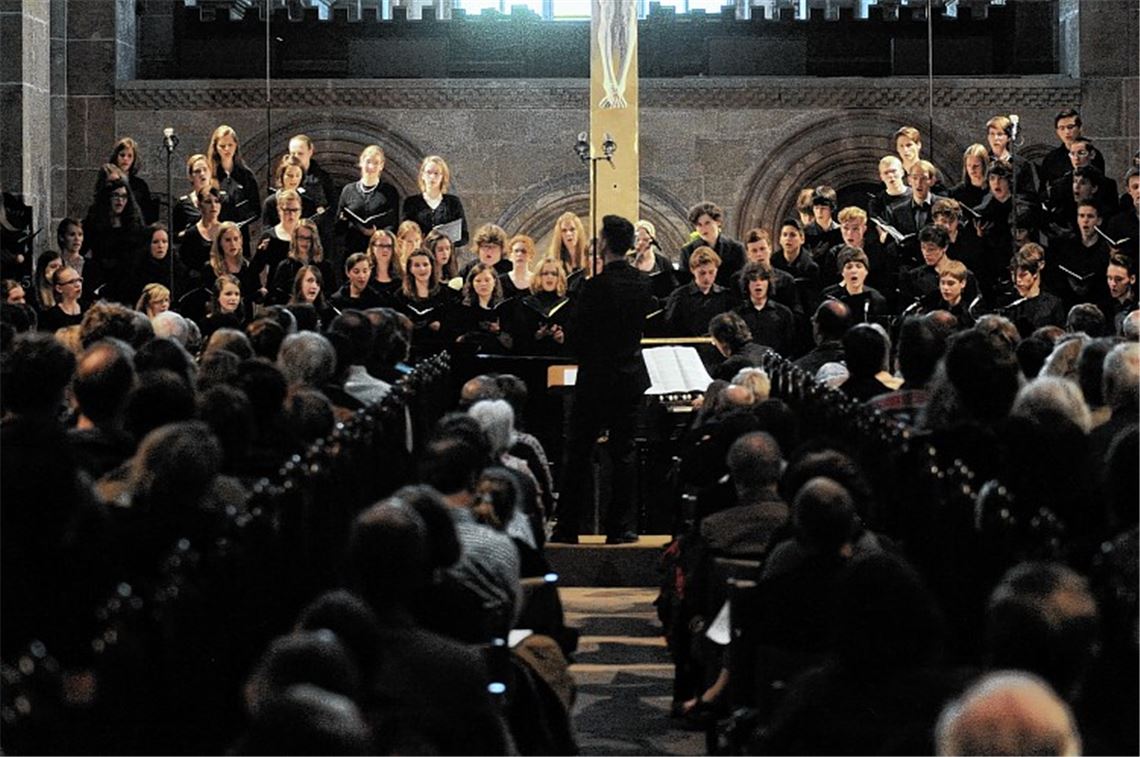 Die Seminaristen bei ihrem Auftritt in der Maulbronner Klosterkirche.