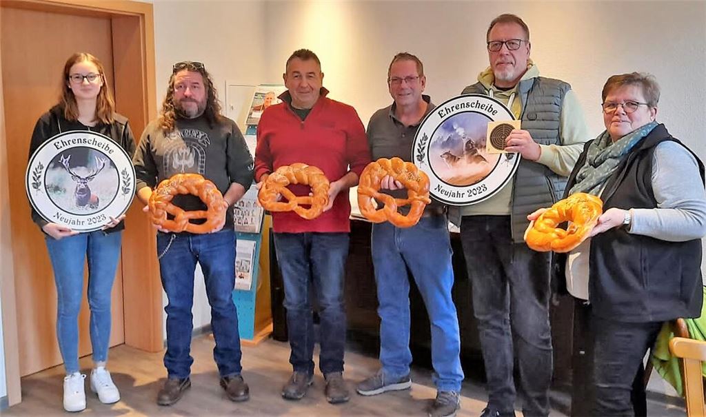 Die Sieger beim Brezelschießen.