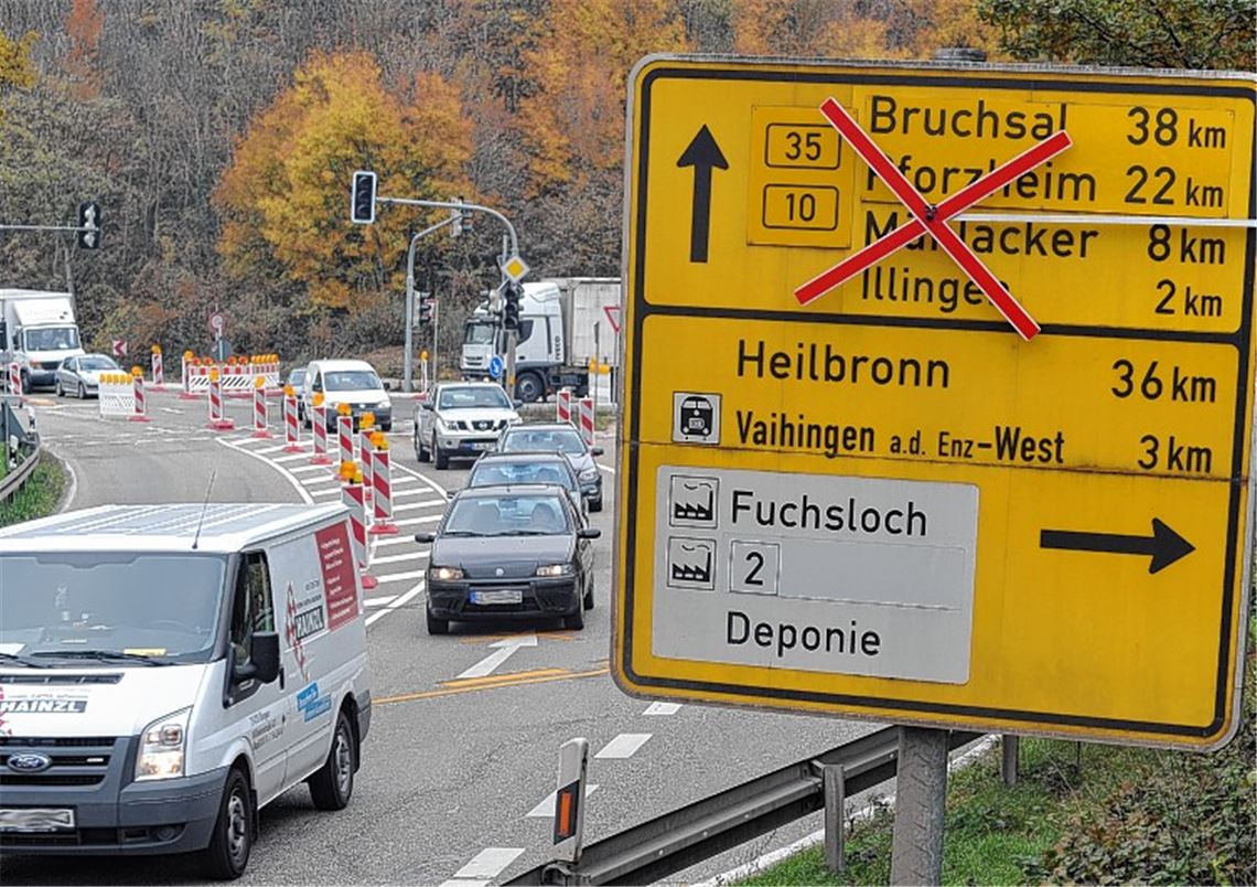 Die Sperrung der B10 zwischen Illingen und Vaihingen wird am Freitag aufgehoben. Nur an der Vischerkurve wird noch rund eine Woche lang der Belag saniert. Archivfoto: Fotomoment