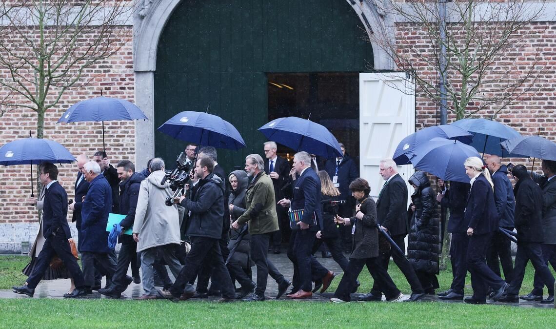 Die Spitzenpolitiker treffen sich auf einem Wasserschloss im flämischen Teil Belgiens.