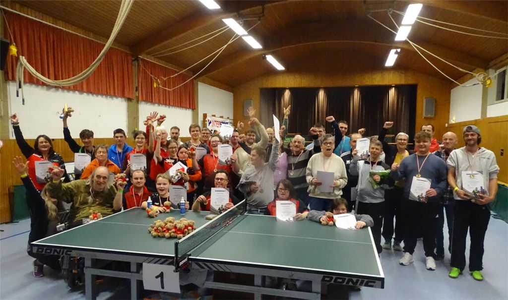 Die Teilnehmer des Inklusionsturniers des TSV Großglattbach.