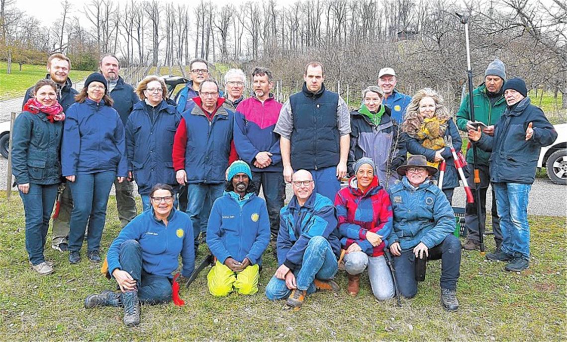 Die Teilnehmer des Obstbaumschnittkurses der „Herzenssache Lienzingen“. Foto: privat