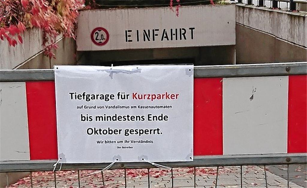 Vandalismus in der Tiefgarage