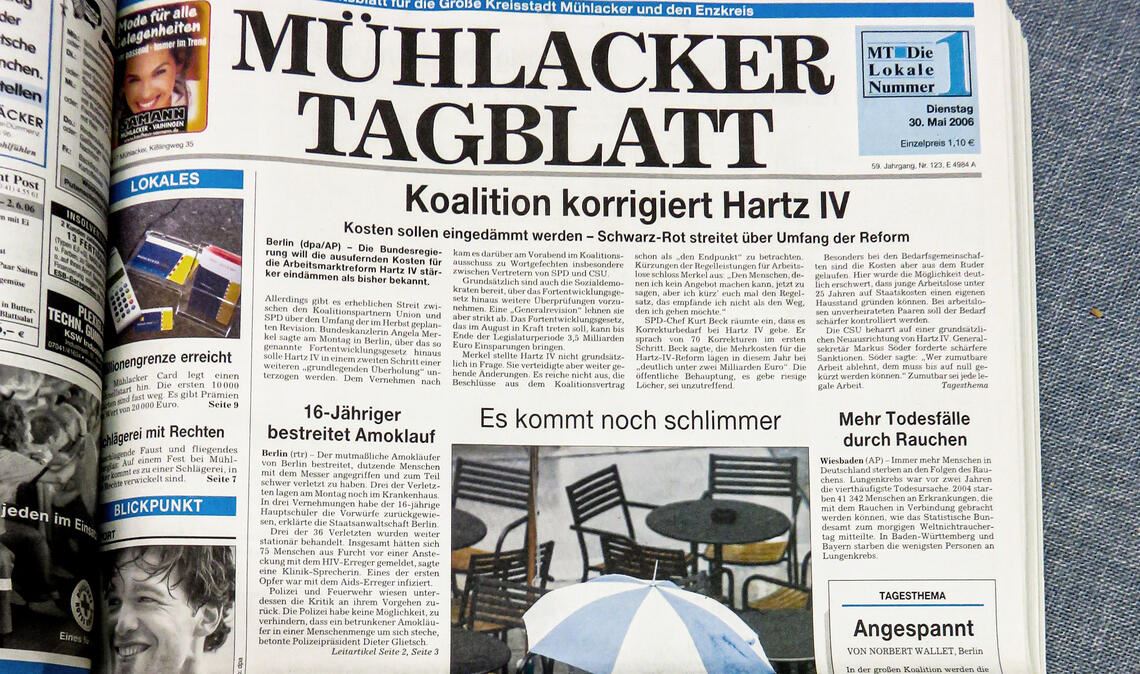 Die Titelseite des Mühlacker Tagblatt vom 30. Mai 2006. Fotos: Becker