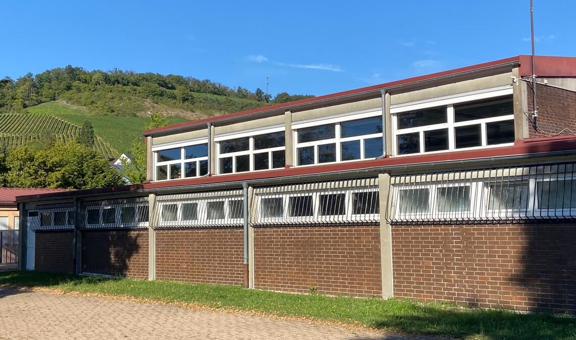 Die Turnhalle im Illinger Ortsteil Schützingen. Foto: Stahlfeld