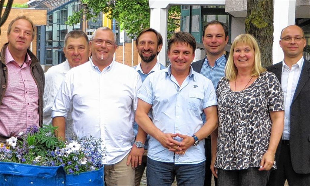 Die Verantwortlichen des Gewerbevereins Mühlacker: Martin Rudolf (v.li.), Heinz Frommherz, Hans-Dieter Slobodkin, Julian Wolf, Ralf Grieser, Jochen Sämann, Elke Kaufmann und Marcus Bischoff.