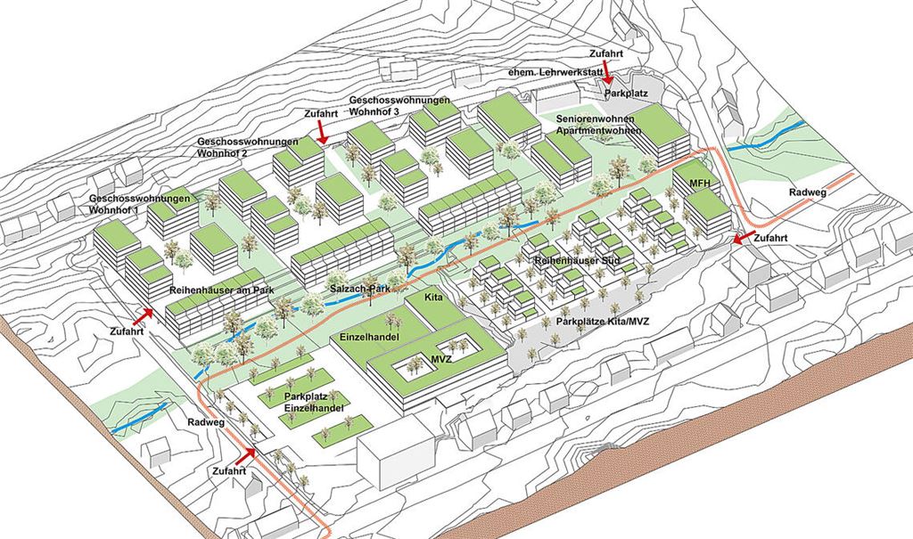 Die Vision der Stadtplaner für das Schenk-Areal im Herzen Maulbronns wirft in der Bevölkerung vor allem verkehrstechnische Fragen auf. Grafik: Re2area