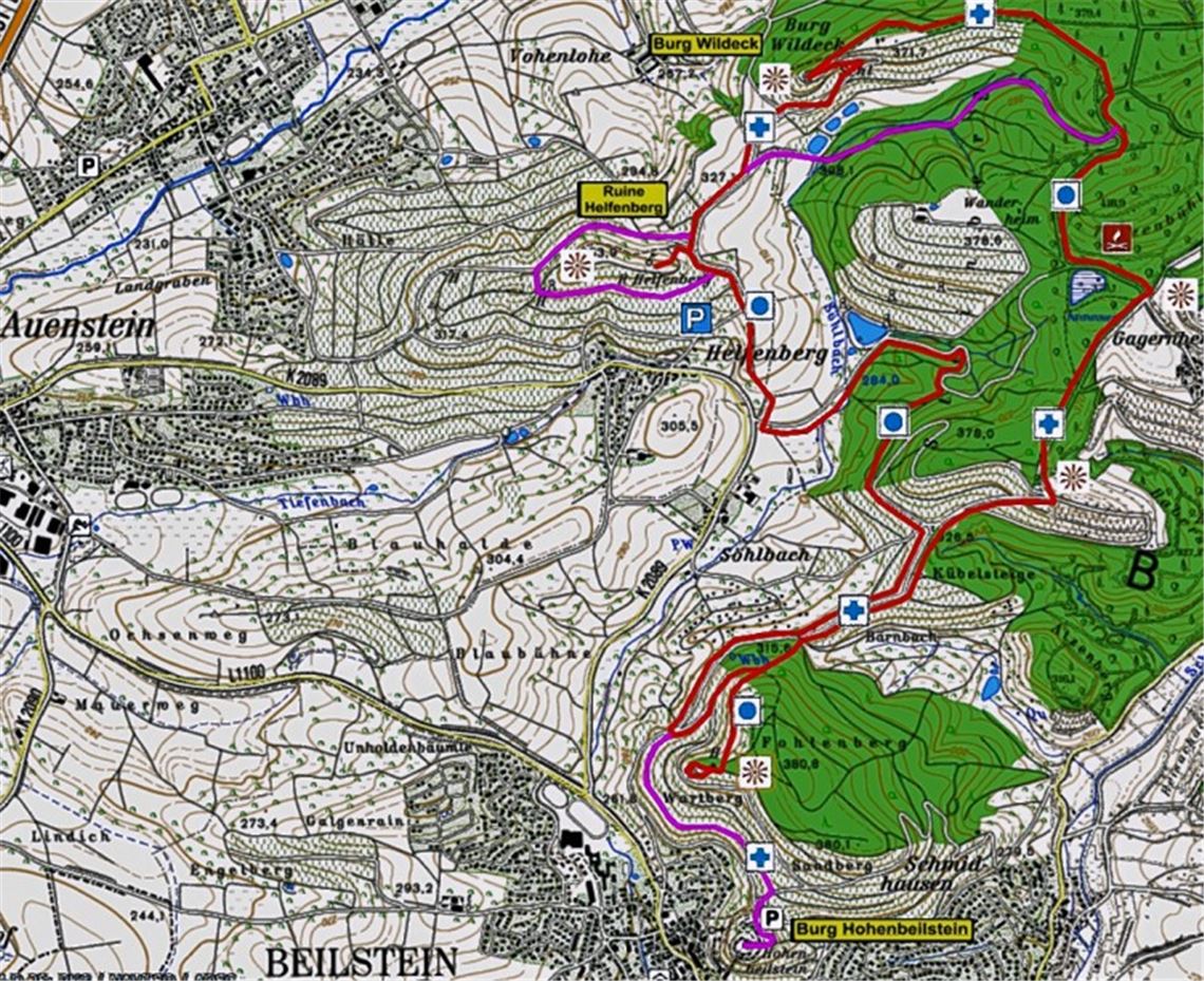 Wandernd alte Burgen und Ruinen erkunden