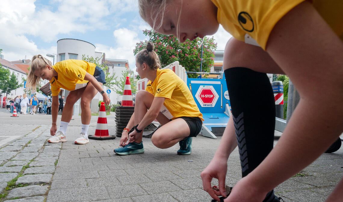 Die Zeitmesser werden platziert.