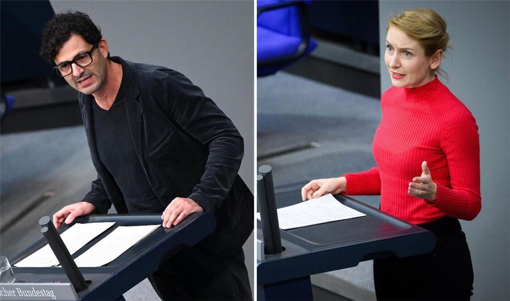 Die amtierende Ko-Parteichefin Ines Schwerdtner (r.) und der Bundestagsabgeordnete Luigi Pantisano wollen gemeinsam für den neuen Vorsitz der Linkspartei kandidieren (Archivfoto).