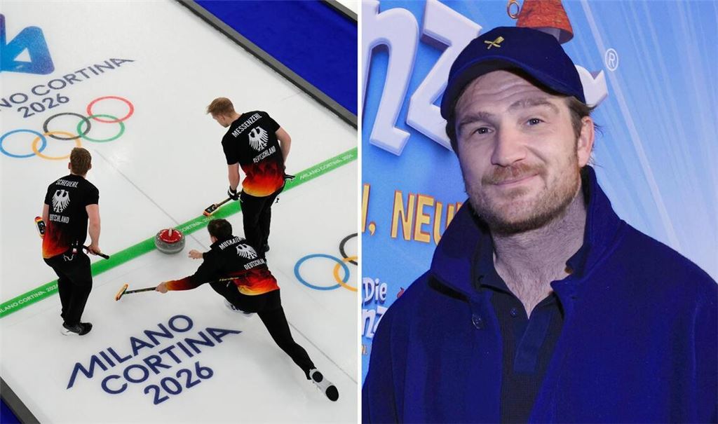 Die deutschen Curler auf dem olympischen Eis von Cortina d’Ampezzo haben es offenbar auch Schauspieler Frederick Lau angetan.