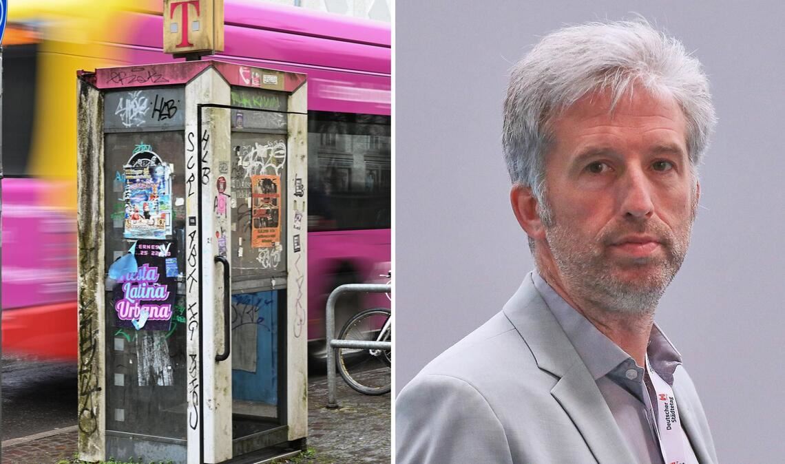 Die kaputten Telefonzellen sind Boris Palmer ein Dorn im Auge.