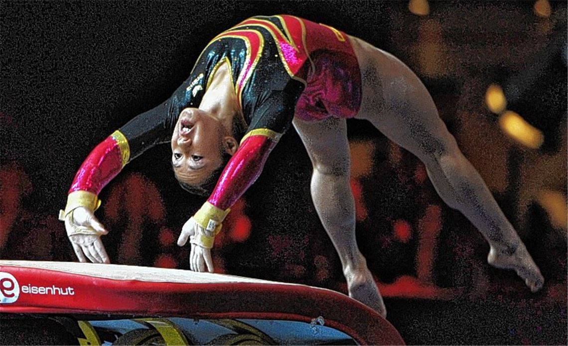 Die mehrmalige Deutsche Meisterin und Olympia-Teilnehmerin Kim Bui, hier beim Swiss Cup in Zürich Anfang November, hat für die Turngala in der Enztalsporthalle zugesagt. Foto: dpa