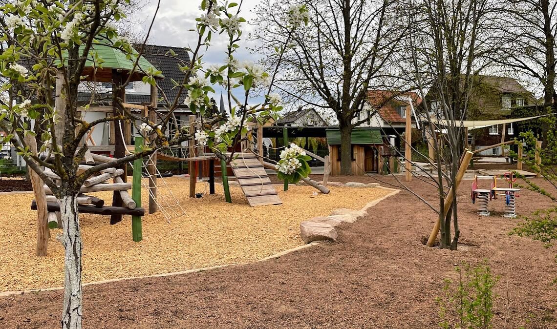 Die neuen Außenanlagen des städtischen Kindergartens in Mühlhausen. Foto: privat