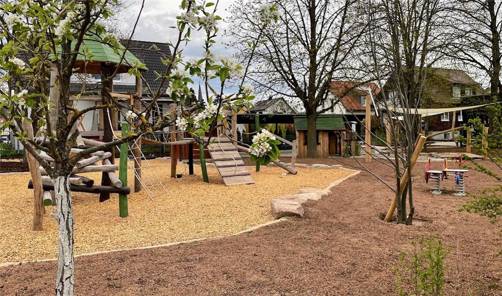 Die neuen Außenanlagen des städtischen Kindergartens in Mühlhausen. Foto: privat