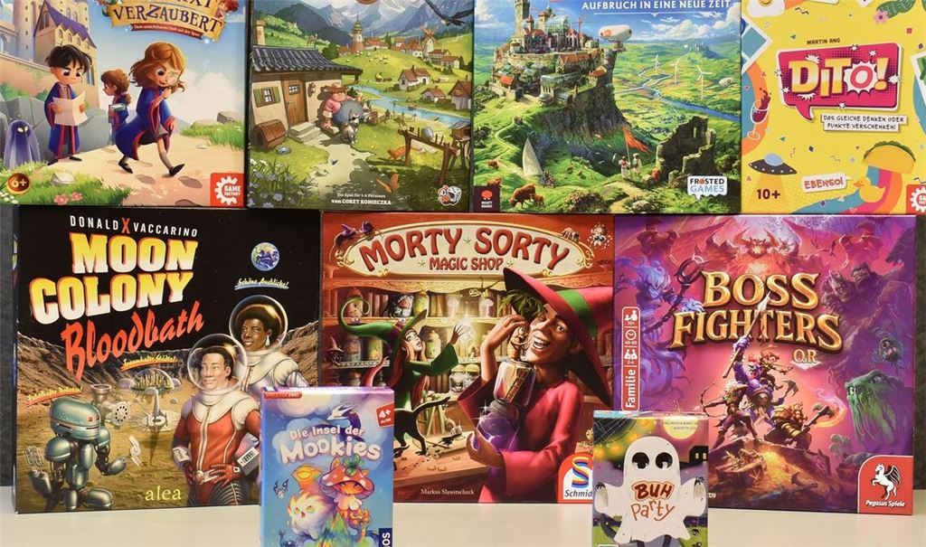 Die nominierten Spiele der Auszeichnungen "Spiel des Jahres", "Kennerspiel des Jahres" und "Kinderspiel des Jahres" für das Jahr 2026 (undatierte Aufnahme).
