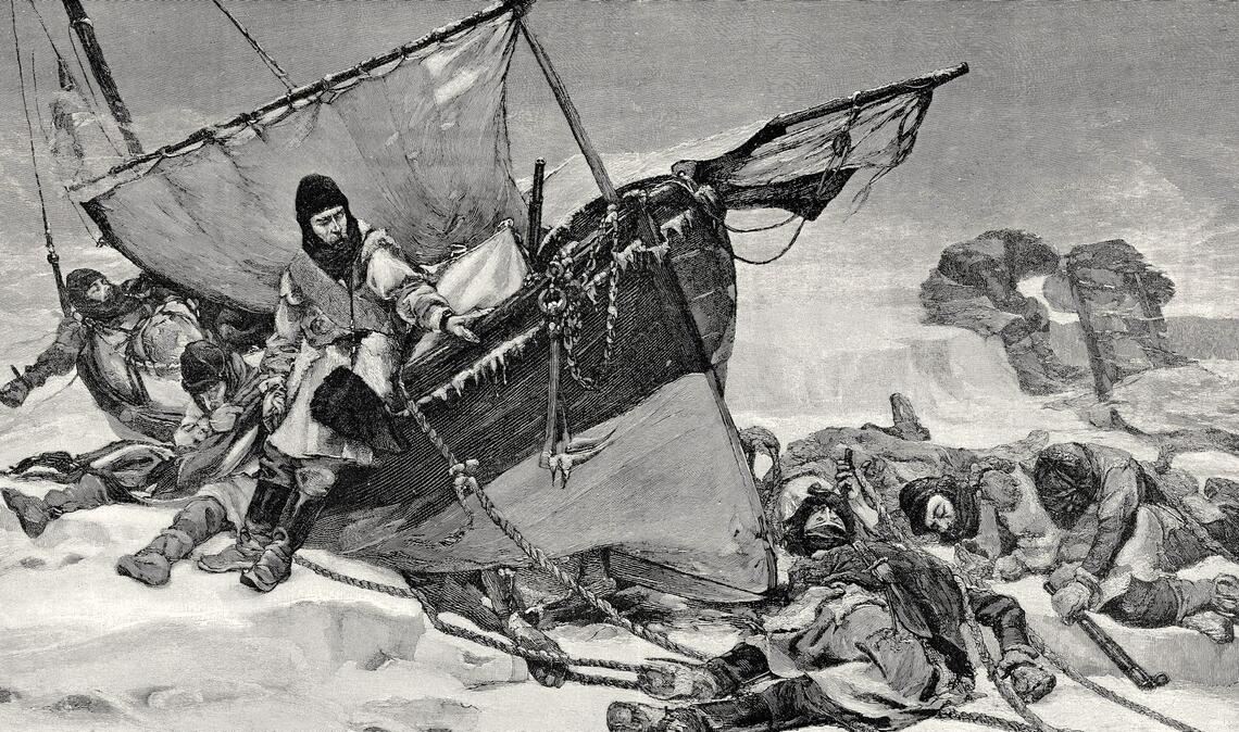 Die verbliebenen Teilnehmer der Franklin-Expedition kämpfen im Eismeer um das nackte Überleben.