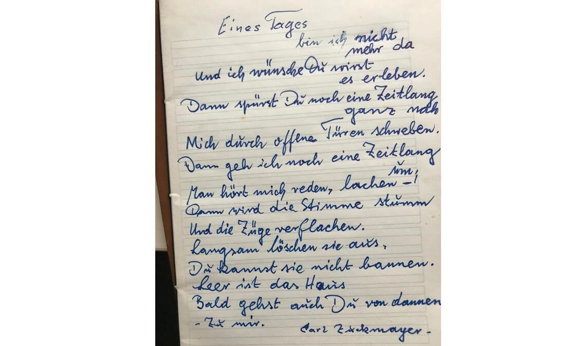 Diese Gedanken zum Thema Sterben hat Ernst Pilick von Hand aufgeschrieben.